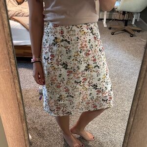 Source Unknown Multicolor Floral A-Line Skirt
